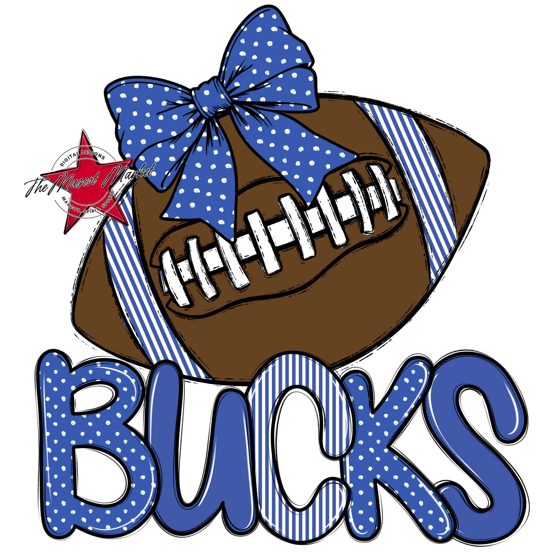 Bucks Football Spirit Design-Off Blue