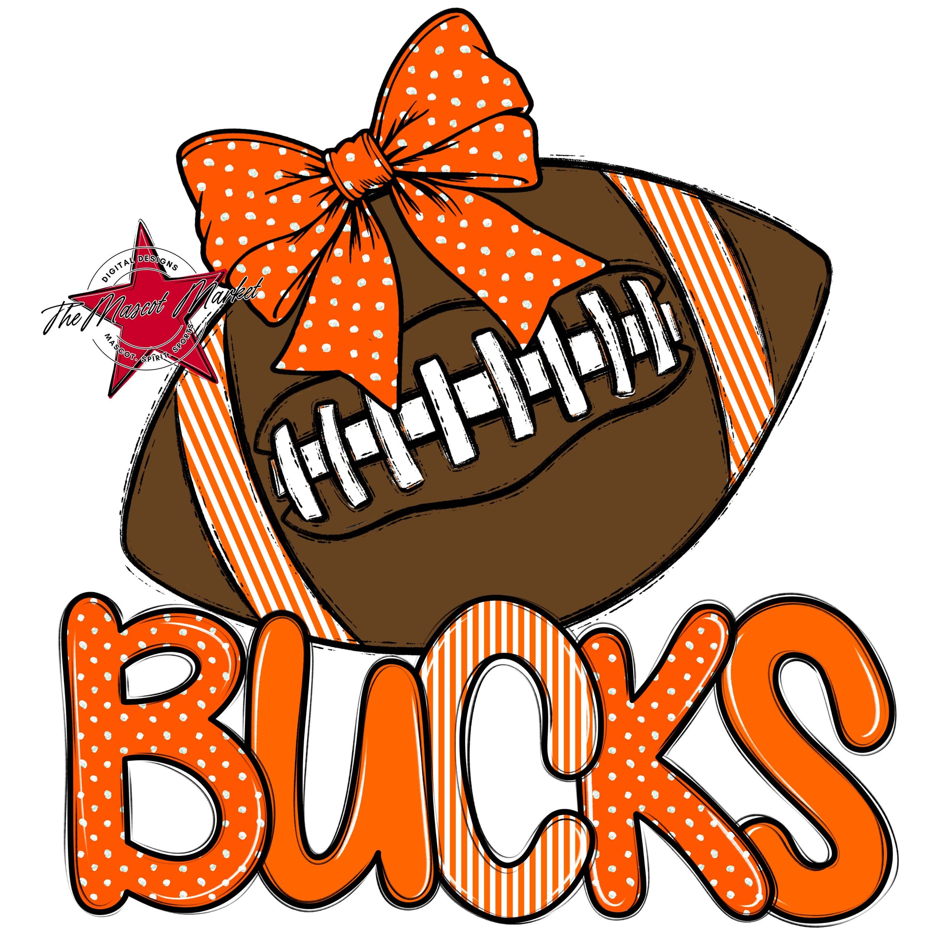 Bucks Football Spirit Design-Orange