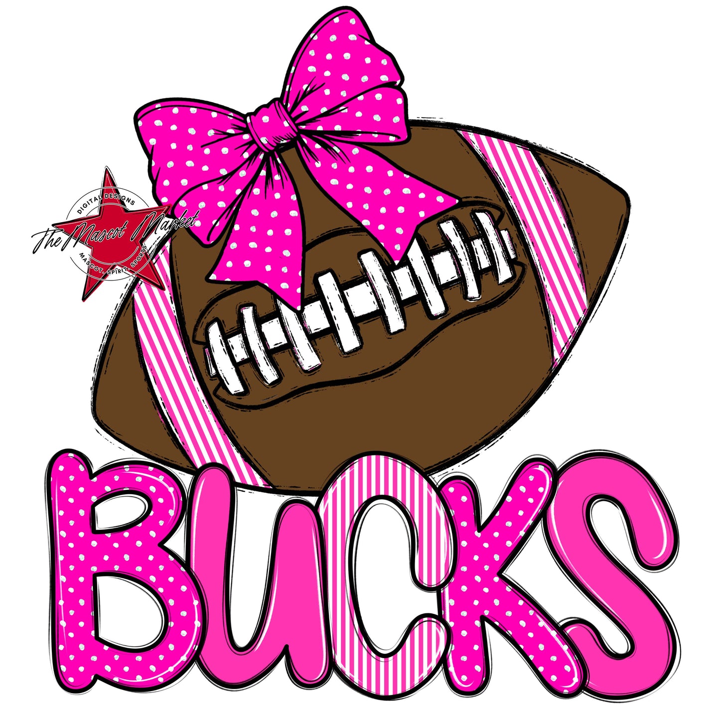 Bucks Football Spirit Design-Pink