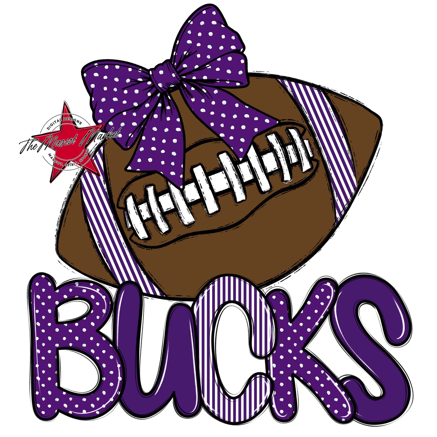 Bucks Football Spirit Design-Purple