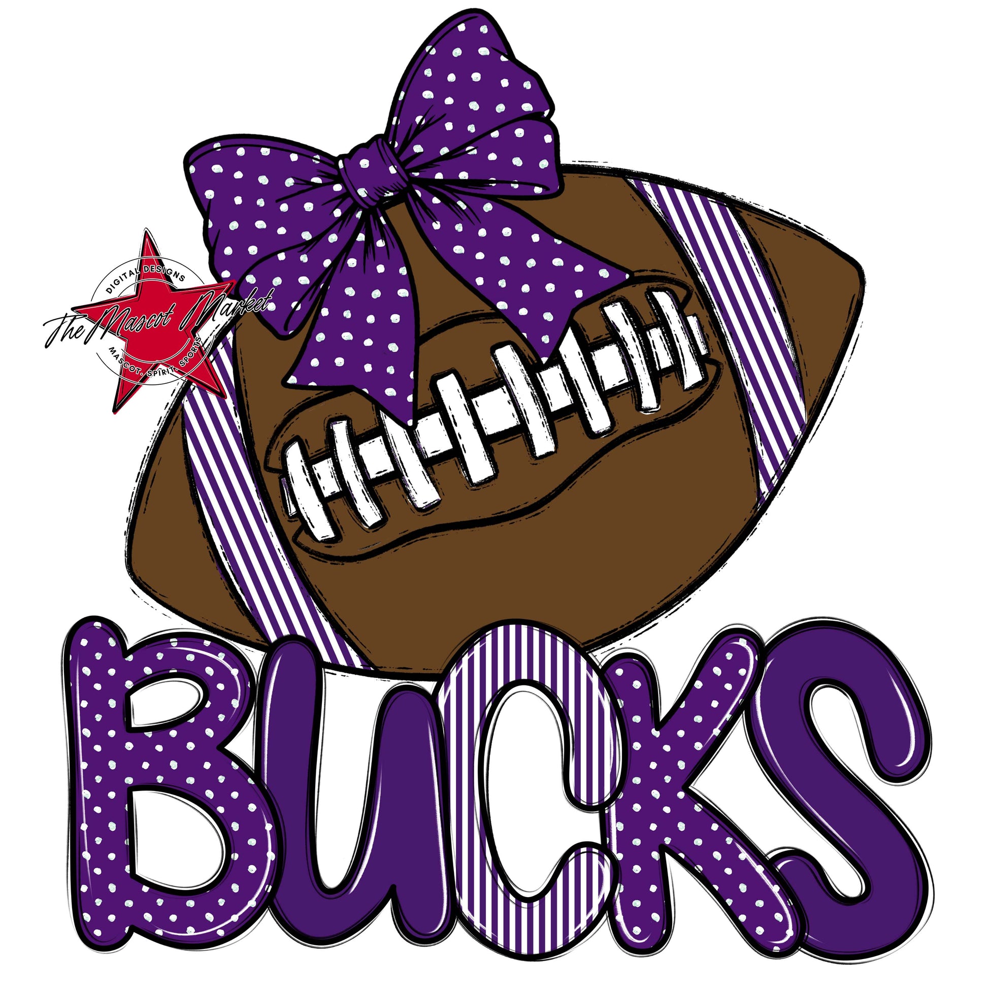 Bucks Football Spirit Design-Purple