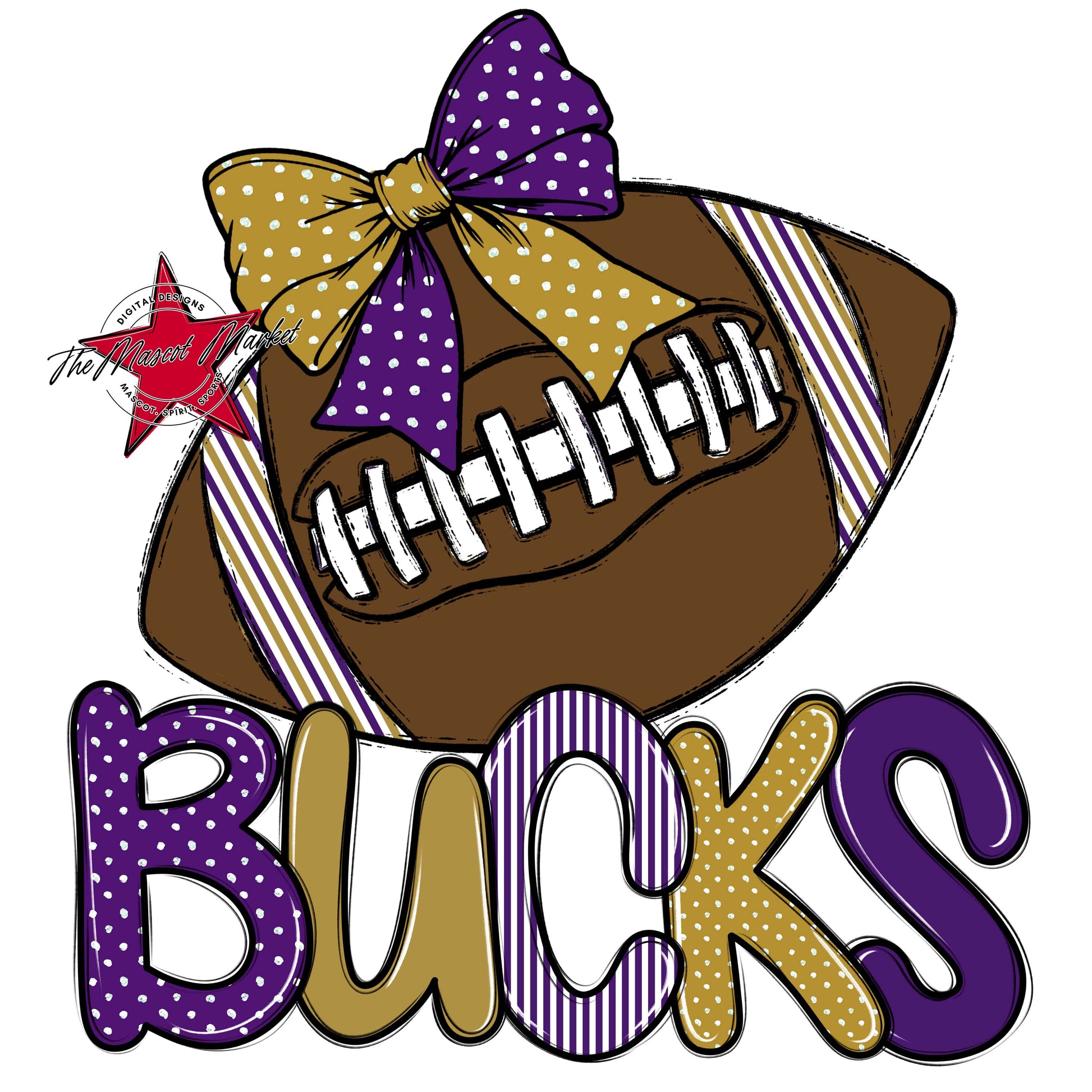 Bucks Football Spirit Design-Purple & Gold