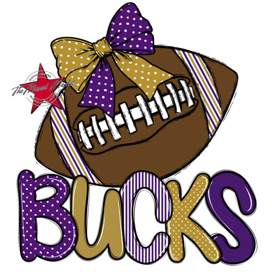 Bucks Football Spirit Design-Purple & Gold