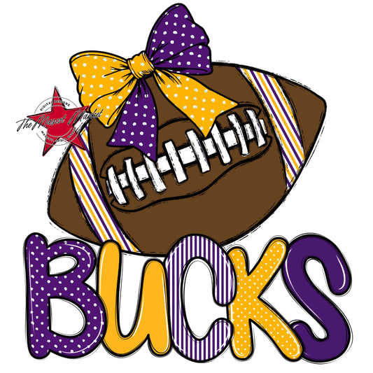 Bucks Football Spirit Design-Purple & Yellow