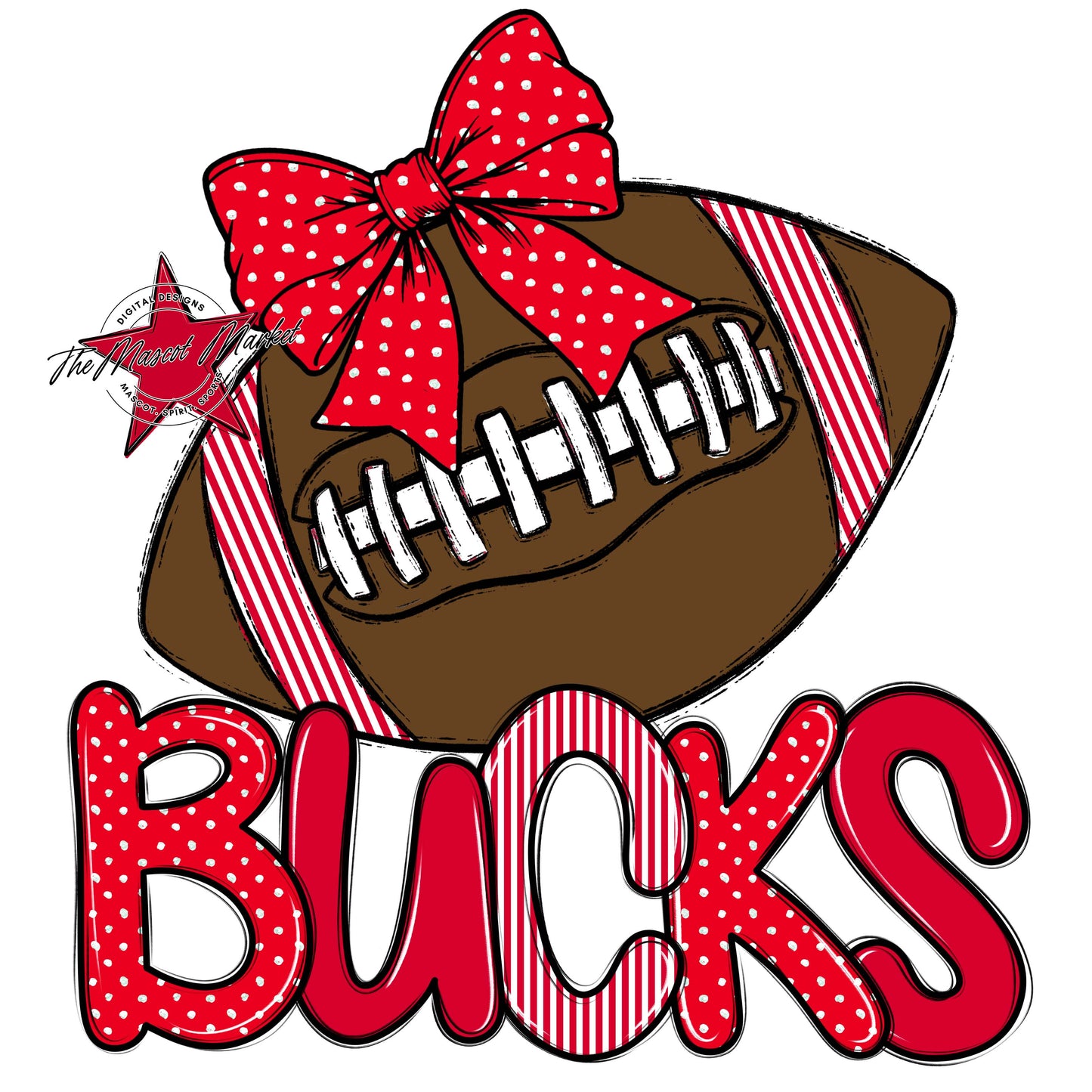 Bucks Football Spirit Design-Red