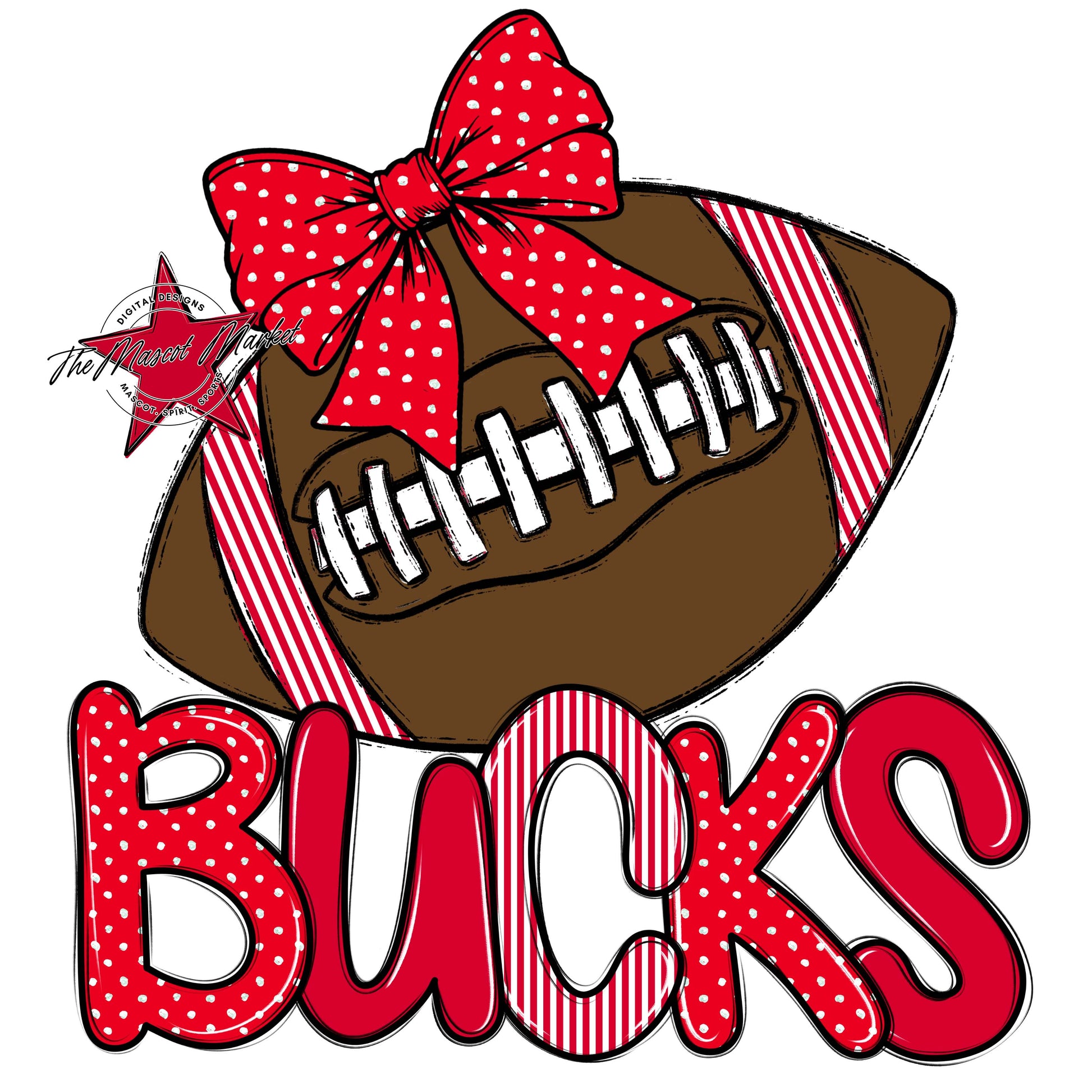 Bucks Football Spirit Design-Red
