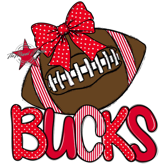 Bucks Football Spirit Design-Red