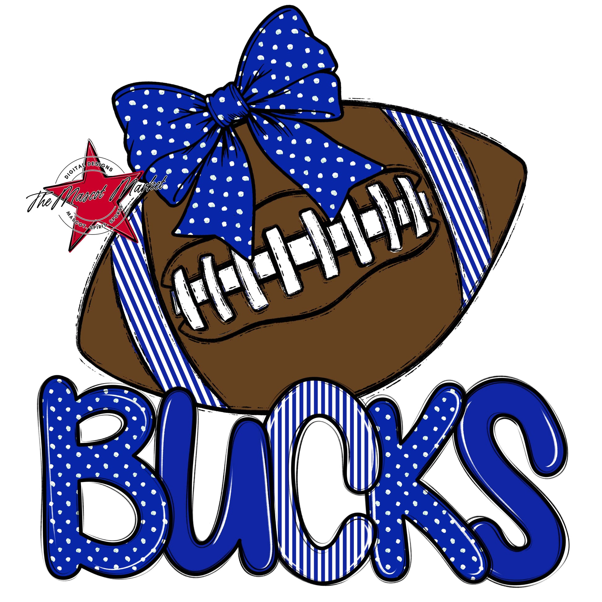 Bucks Football Spirit Design-Royal Blue