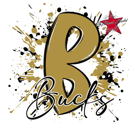 Bucks Mascot Splatter-Gold
