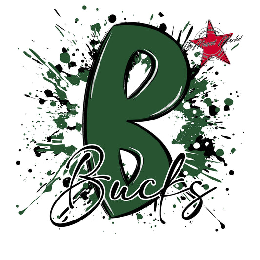 Bucks Mascot Splatter-Green