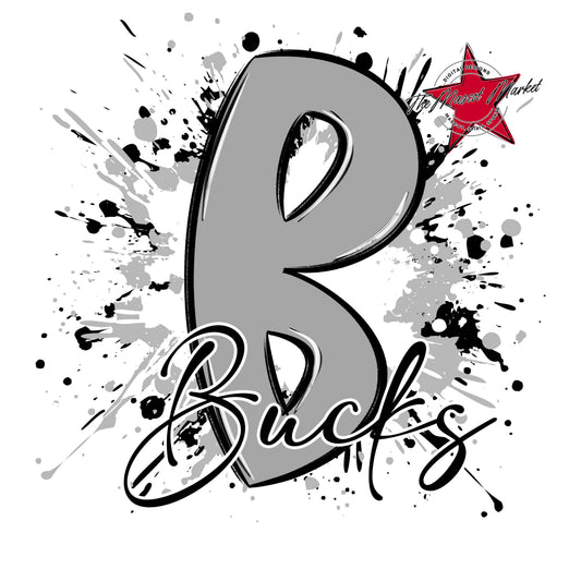 Bucks Mascot Splatter-Grey