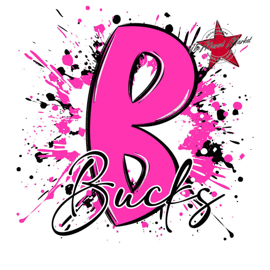 Bucks Mascot Splatter-Pink
