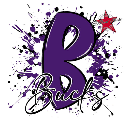 Bucks Mascot Splatter-Purple