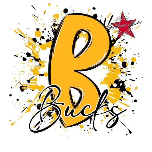 Bucks Mascot Splatter-Yellow