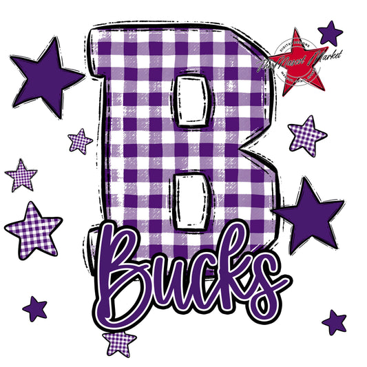 Bucks Plaid Star Design-Purple