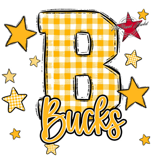 Bucks Plaid Star Design-Yellow