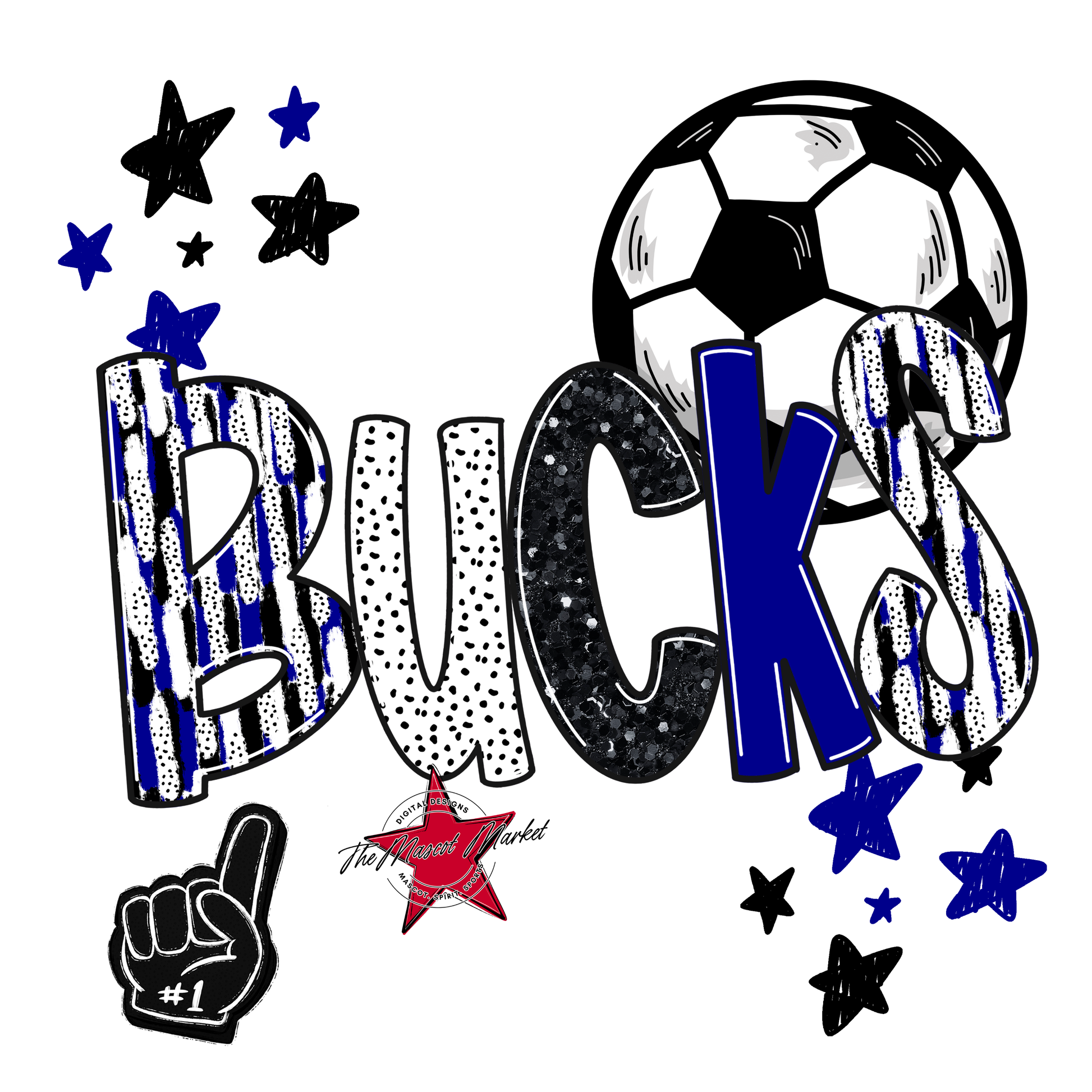 Bucks Soccer Scrape-Blue