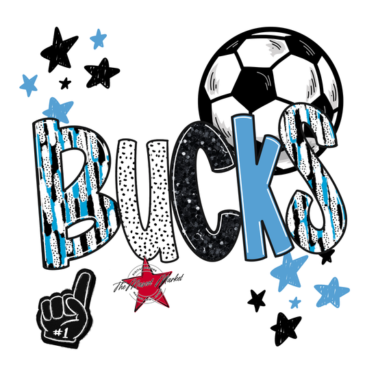 Bucks Soccer Scrape-Carolina Blue