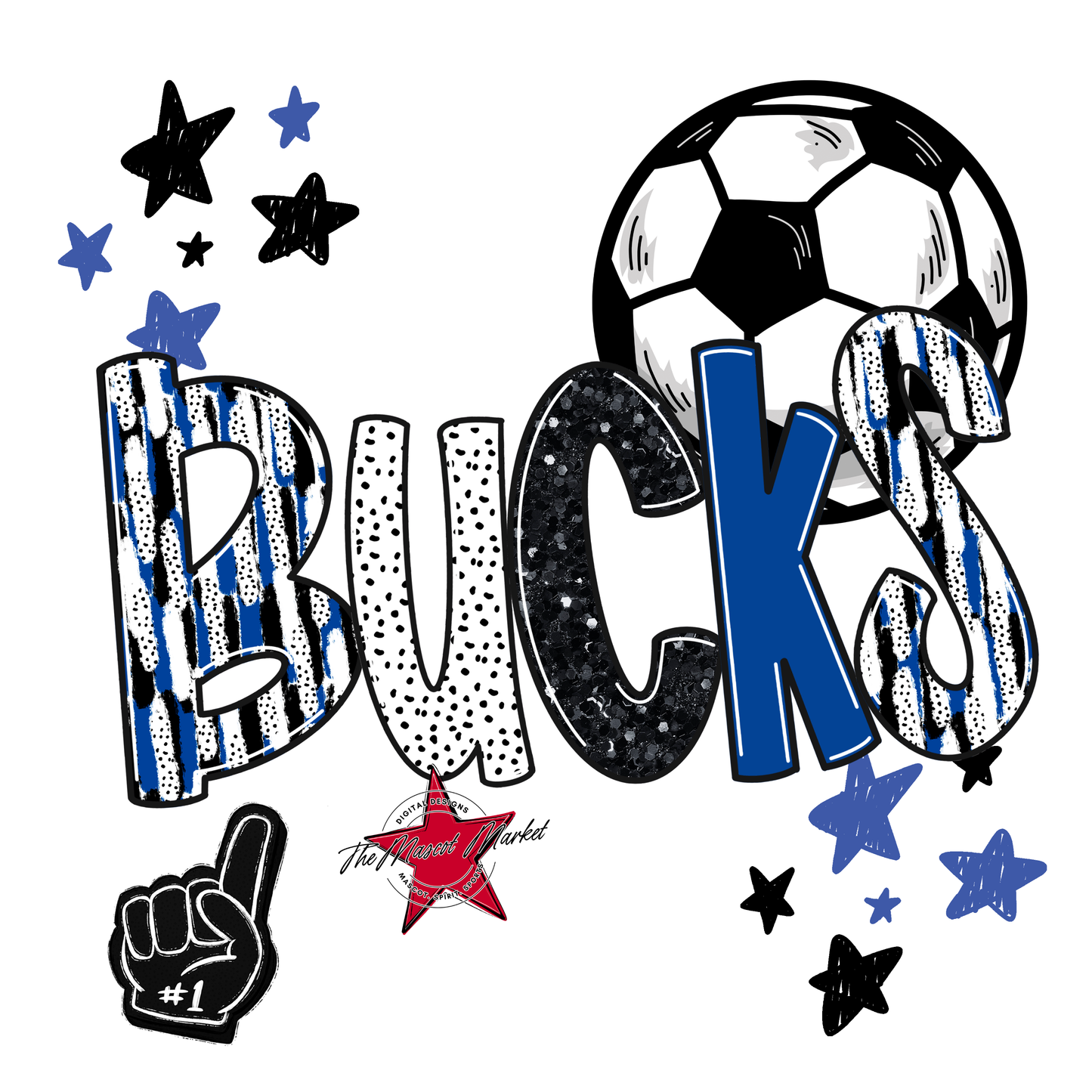 Bucks Soccer Scrape-Off Blue