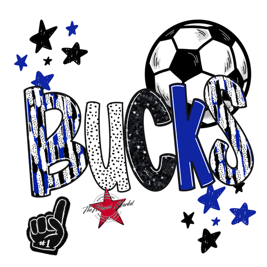 Bucks Soccer Scrape-Royal Blue