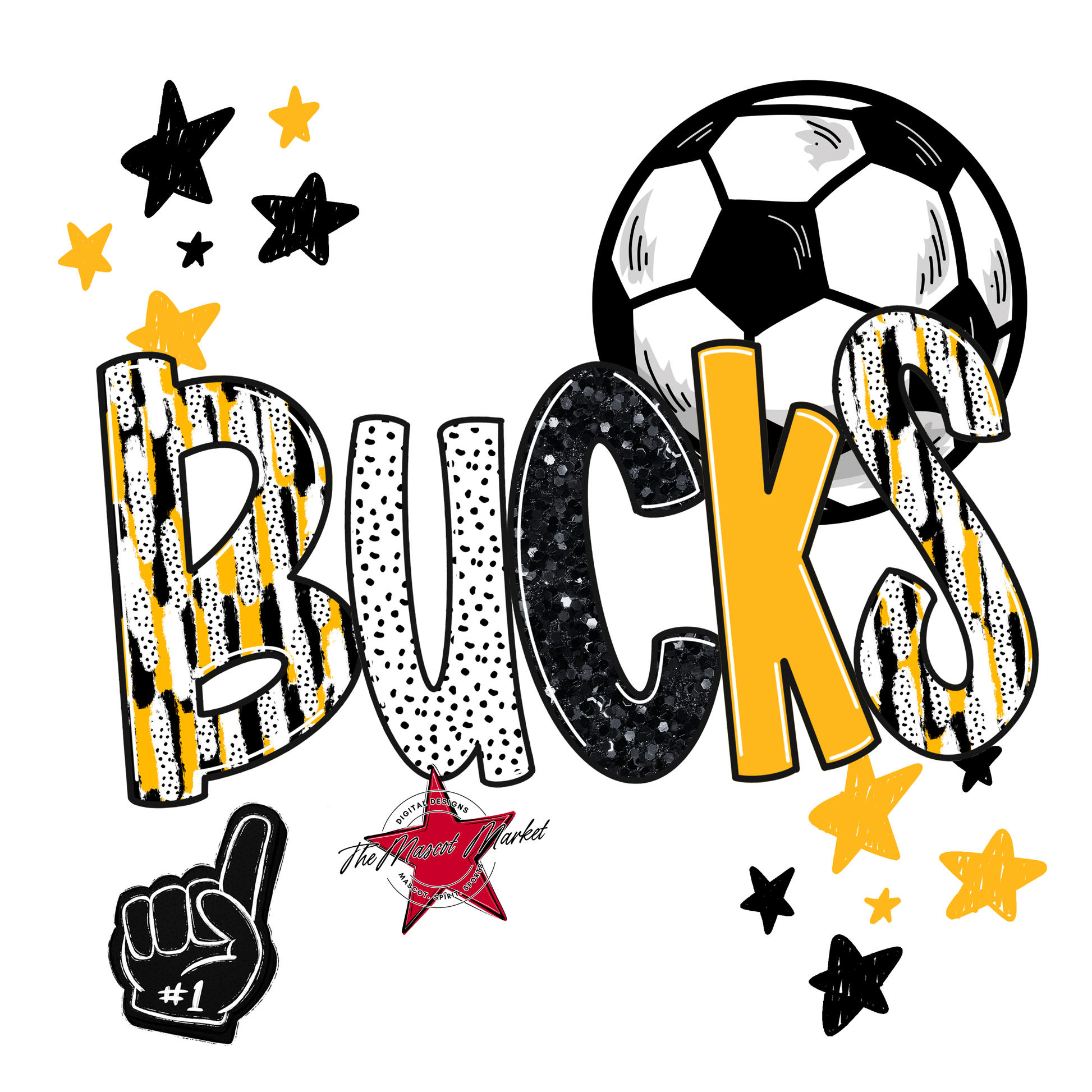 Bucks Soccer Scrape-Yellow