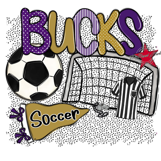 Bucks Soccer Spirit-Purple & Gold
