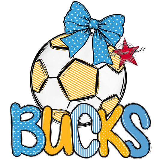 Bucks Soccer Spirit Design-Carolina Blue & Yellow