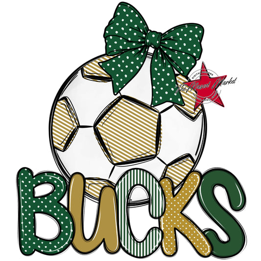 Bucks Soccer Spirit Design-Green & Gold
