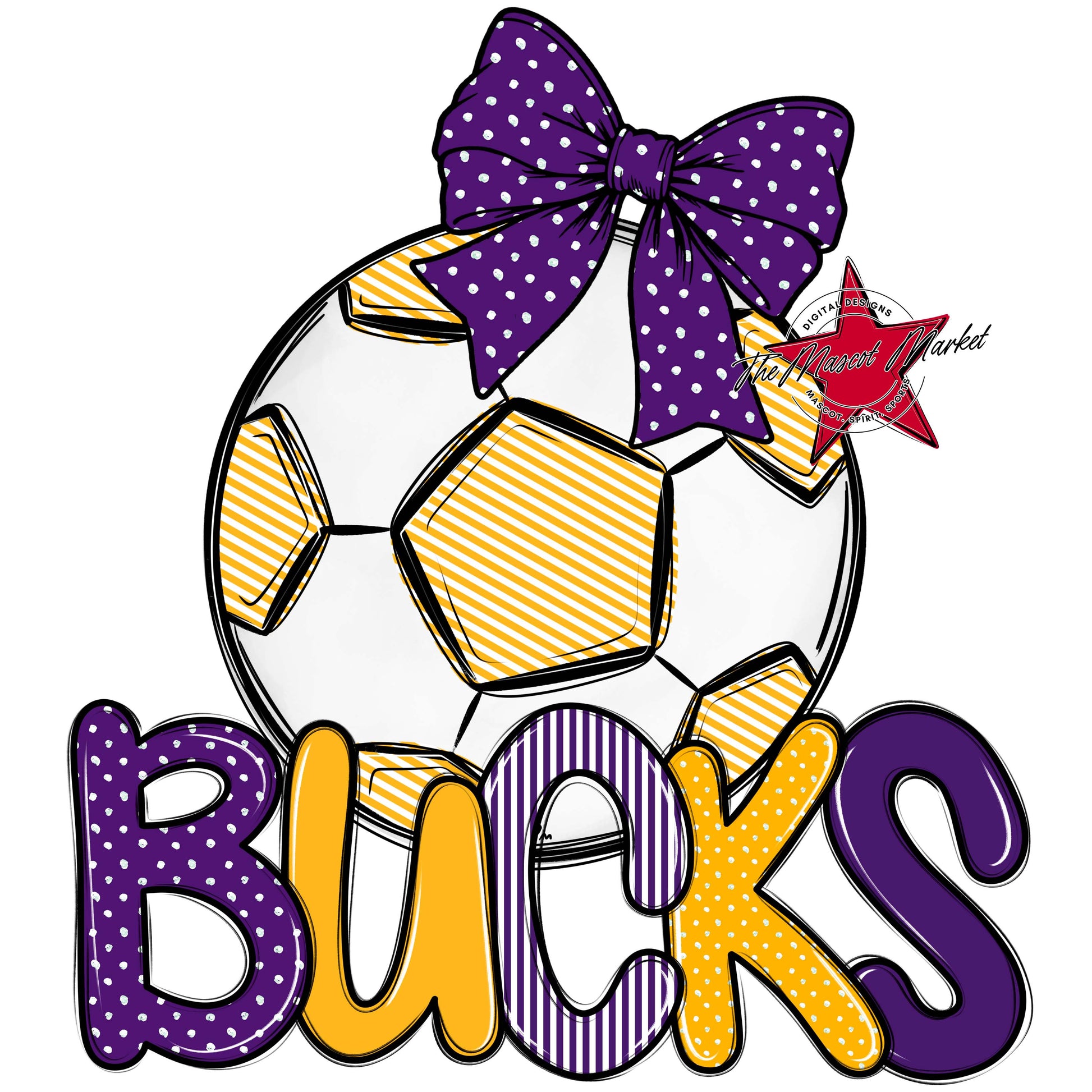 Bucks Soccer Spirit Design-Purple & Yellow