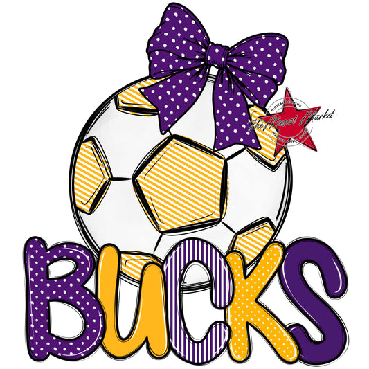 Bucks Soccer Spirit Design-Purple & Yellow