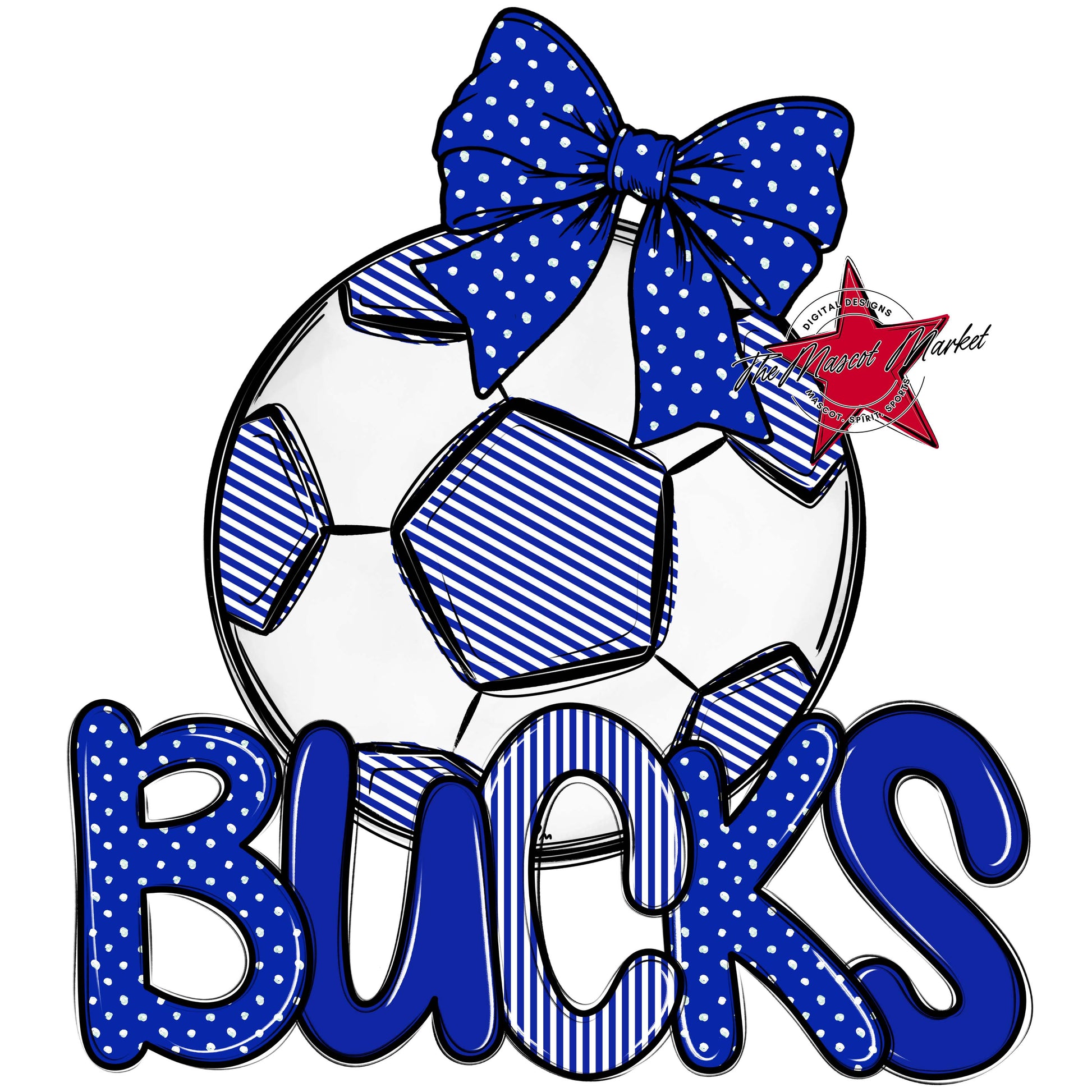 Bucks Soccer Spirit Design-Royal Blue