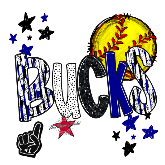 Bucks Softball Scrape-Blue