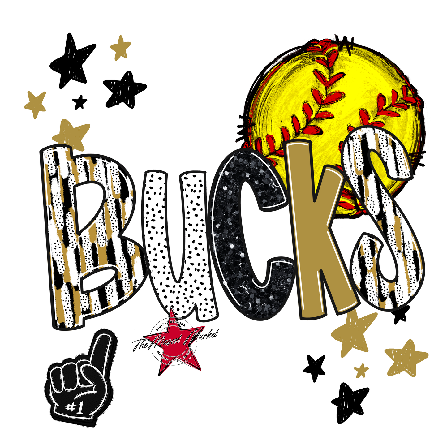 Bucks Softball Scrape-Gold