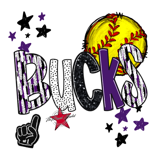 Bucks Softball Scrape-Purple