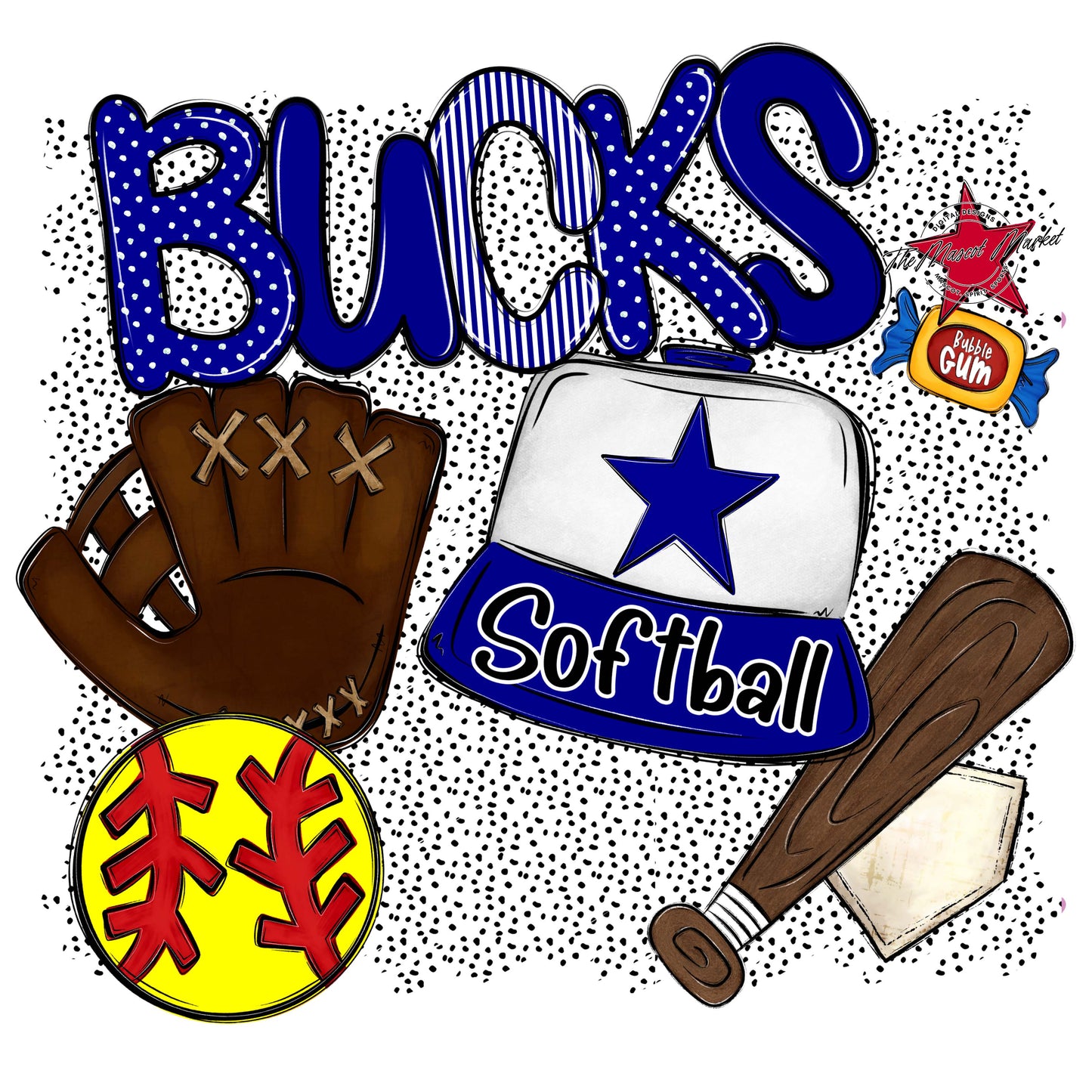 Bucks Softball Spirit-Blue
