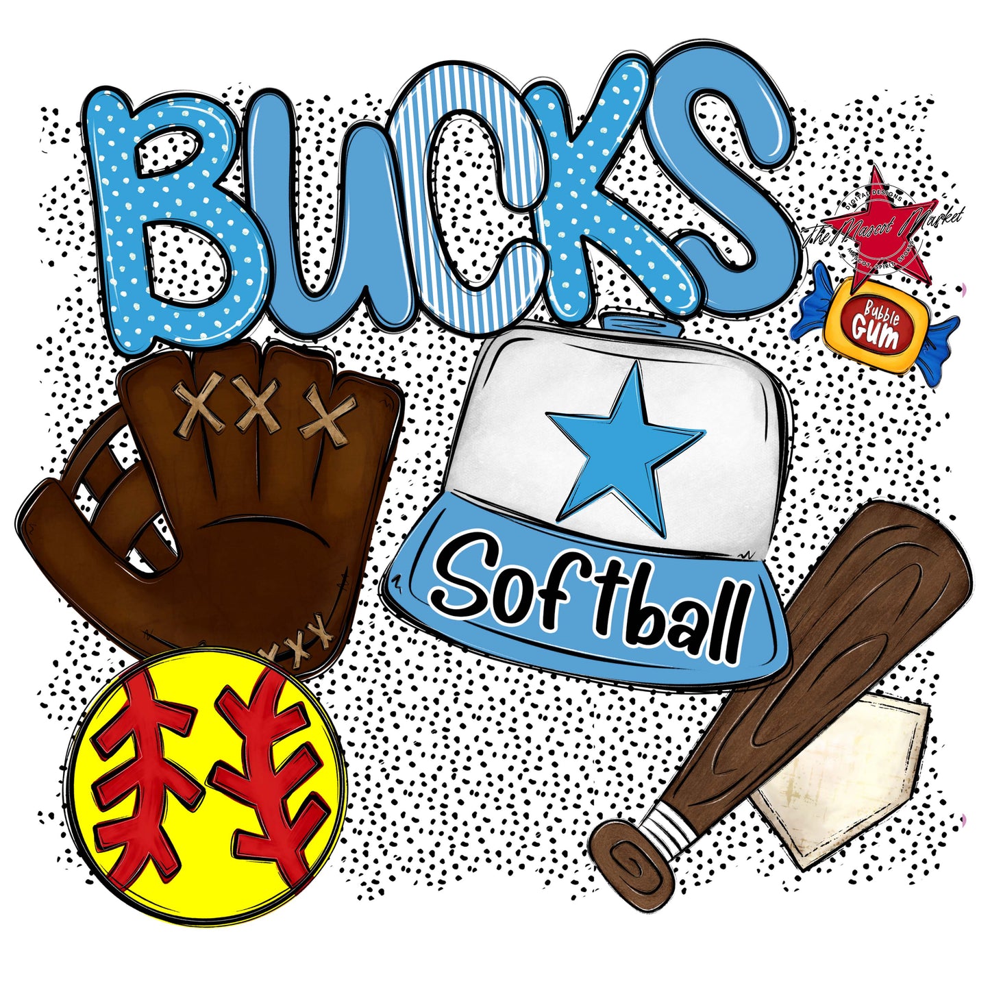 Bucks Softball Spirit-Carolina Blue