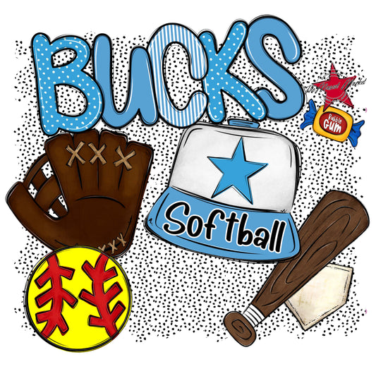 Bucks Softball Spirit-Carolina Blue
