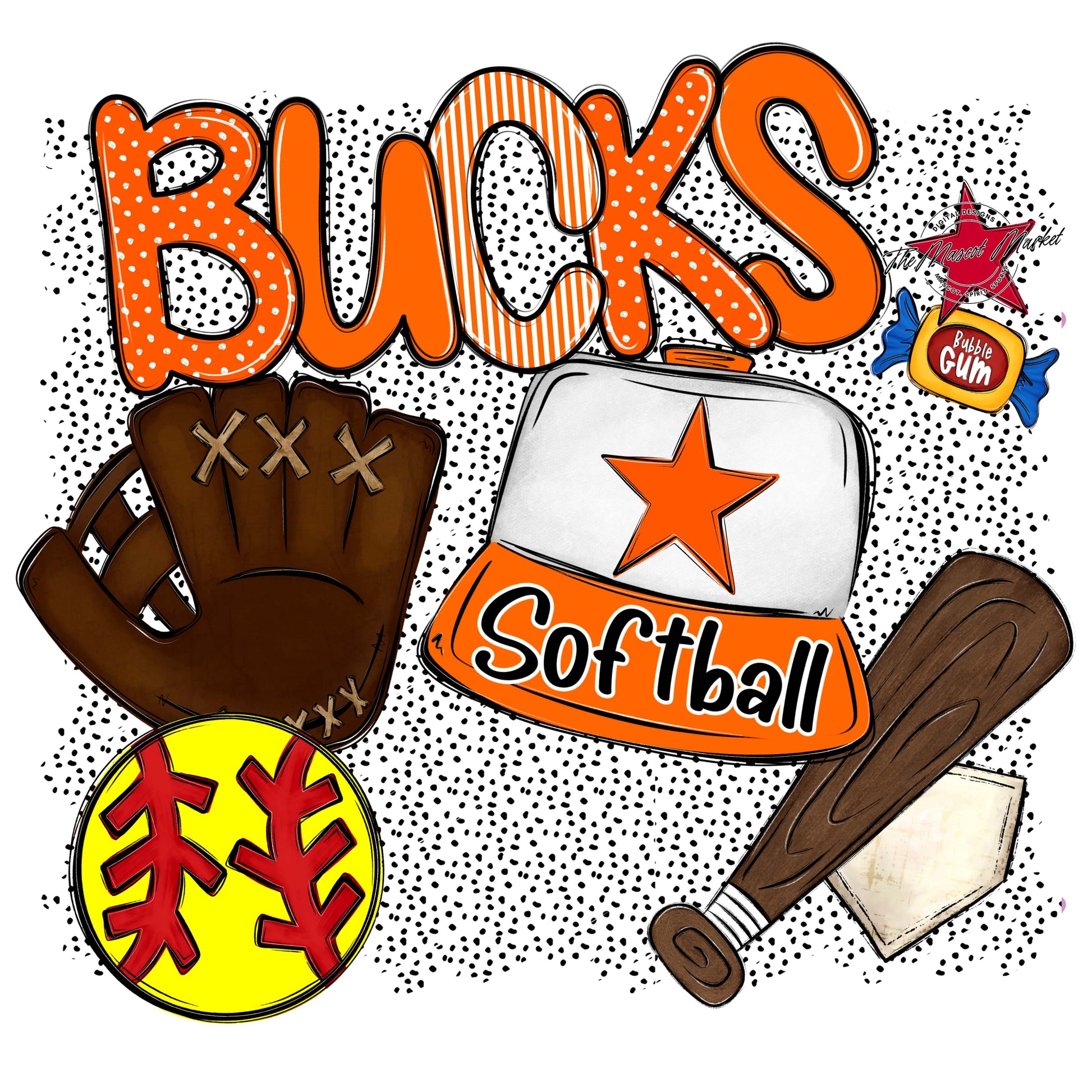 Bucks Softball Spirit-Orange