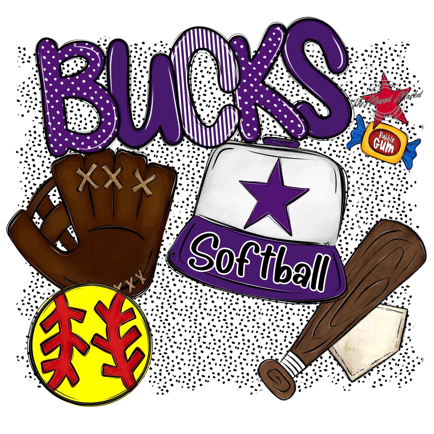 Bucks Softball Spirit-Purple