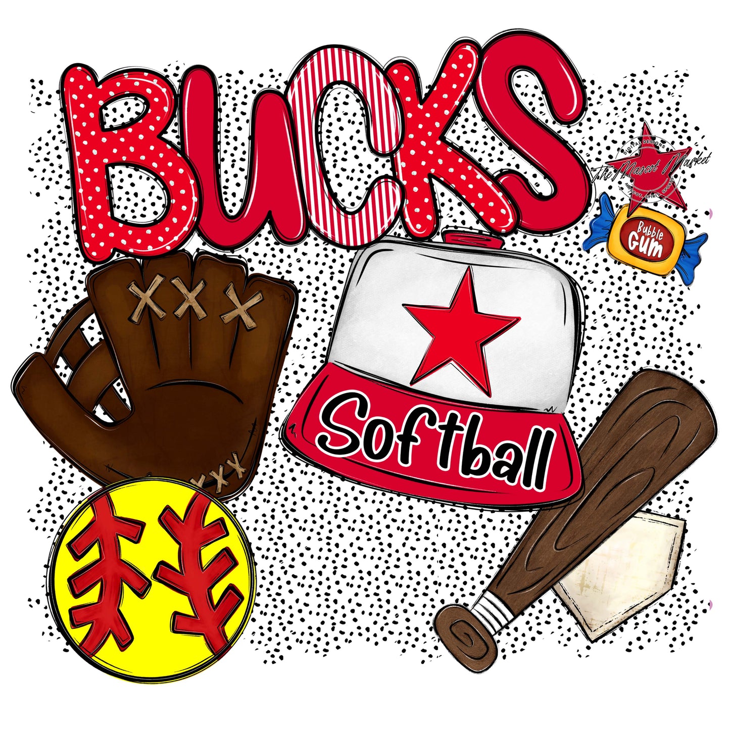 Bucks Softball Spirit-Red