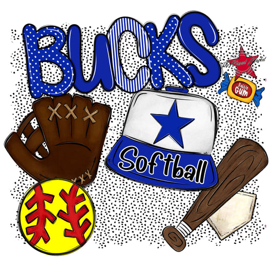 Bucks Softball Spirit-Royal Blue