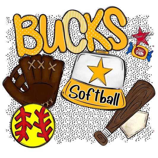 Bucks Softball Spirit-Yellow