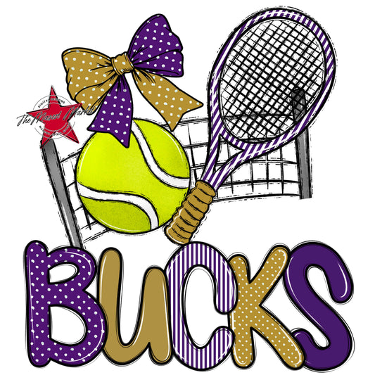 Bucks Tennis Spirit Design-Purple & Gold