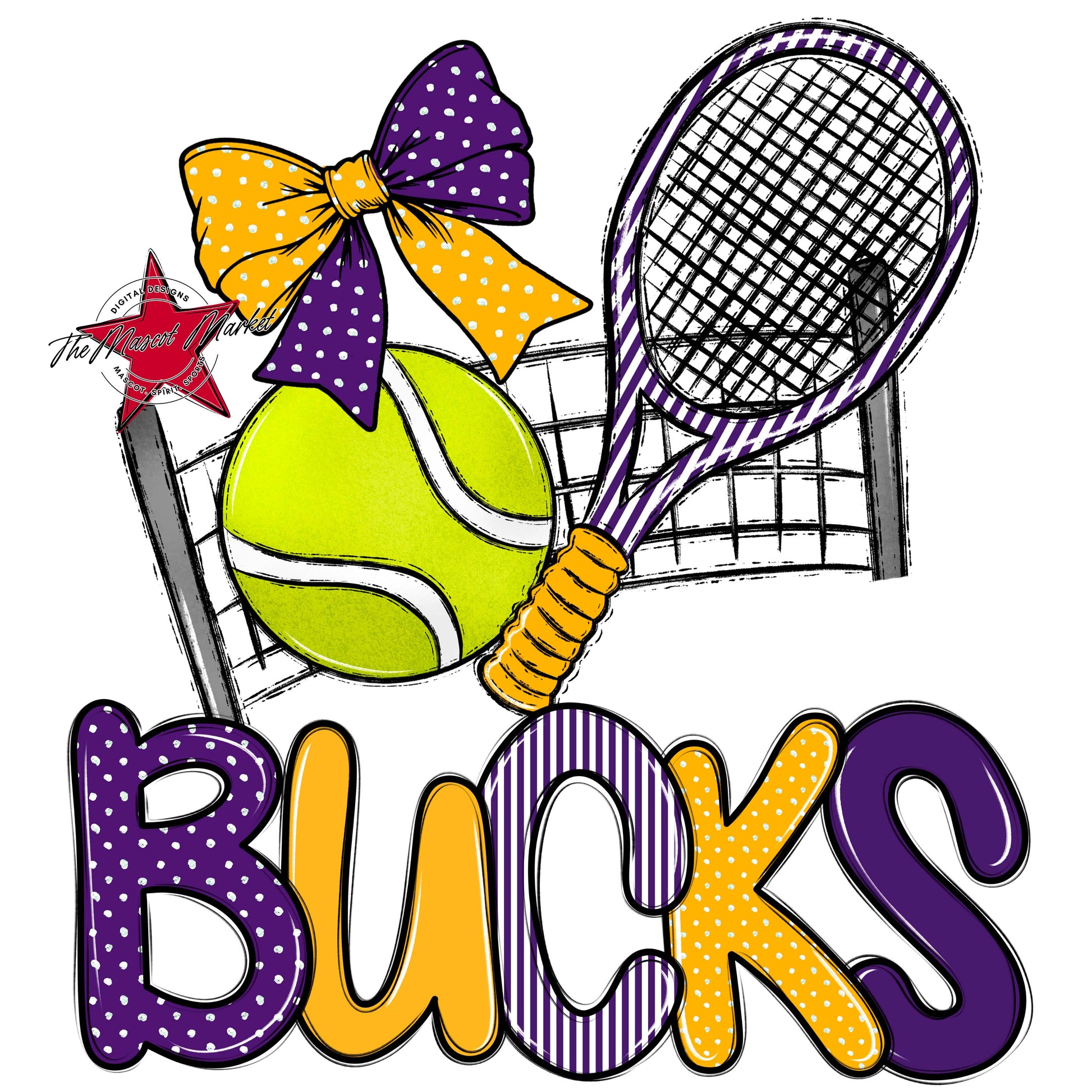 Bucks Tennis Spirit Design-Purple & Yellow