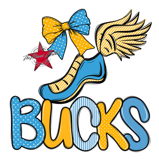Bucks Track Spirit Design-Carolina Blue & Yellow