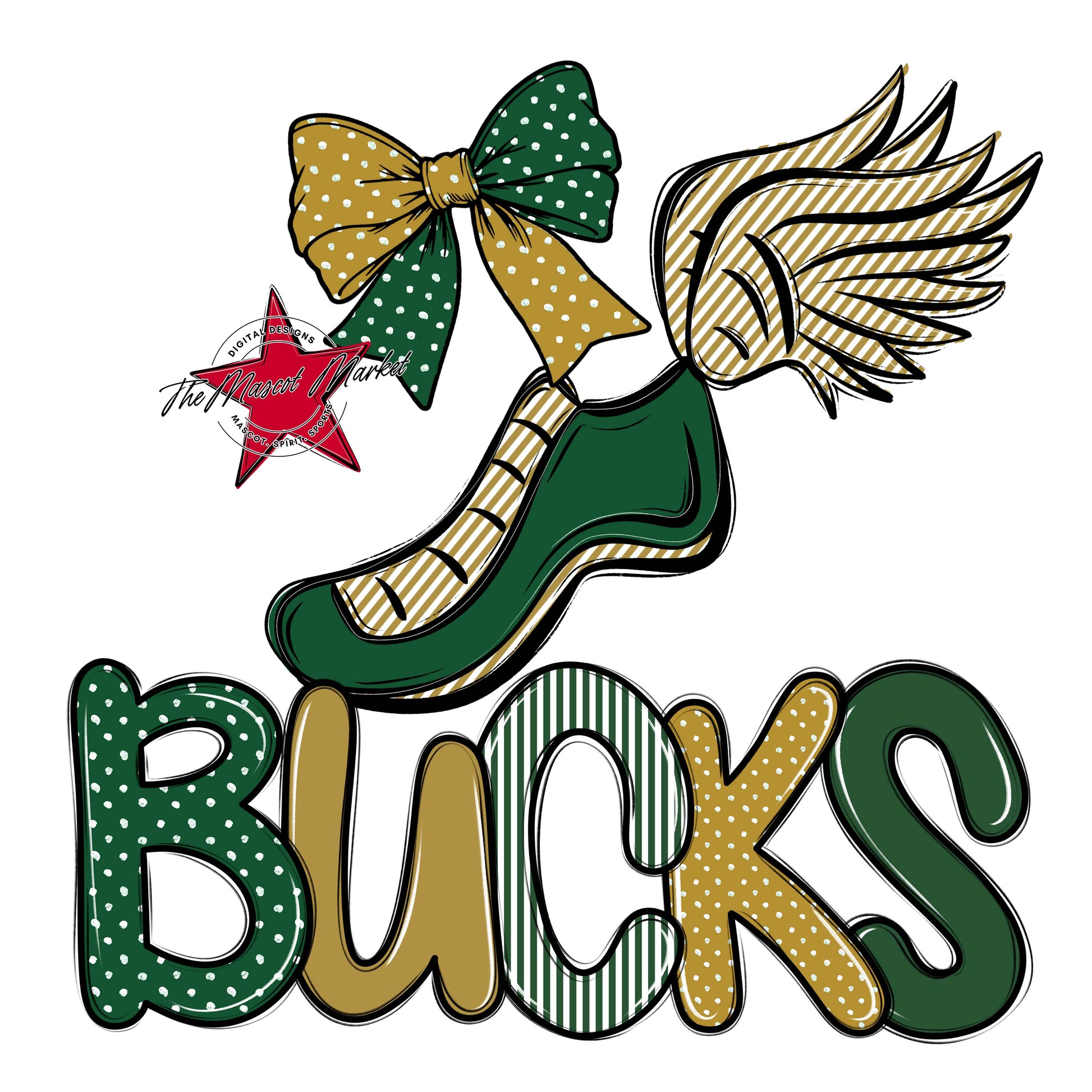 Bucks Track Spirit Design-Green & Gold