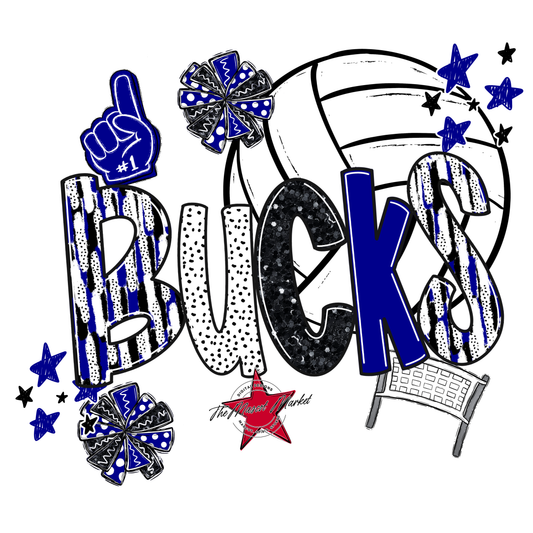 Bucks Volleyball Scrape-Blue
