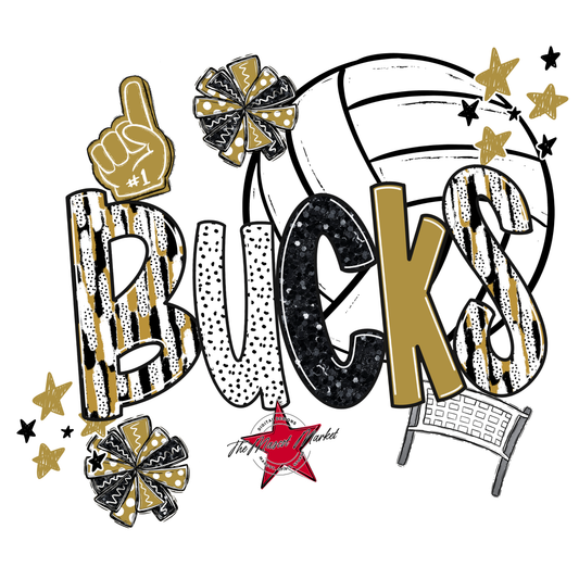 Bucks Volleyball Scrape-Gold