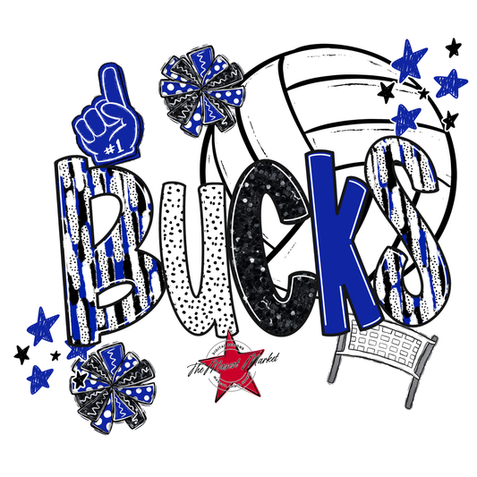 Bucks Volleyball Scrape-Royal Blue