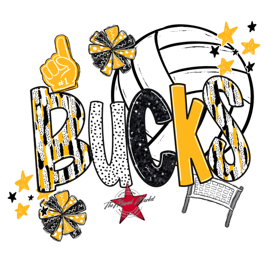 Bucks Volleyball Scrape-Yellow
